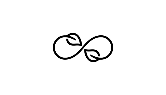 Logo d'infinity en forme de feuille